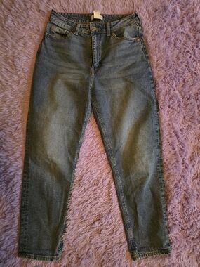 H&M Women's Blue High-Rise Straight Jeans